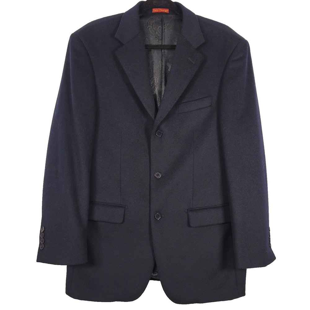 Mantoni Jacket Mens 40 Navy Wool Cashmere Blazer 3 Button Sport Coat Milan Italy